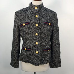 Brooks Brothers Navy Blue Wool Blend Twist Knit Blazer Cardigan